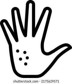 alergia de mano Ilustración vectorial en un fondo transparente.Símbolos de calidad premium.Icono vector de trazo para el concepto y el diseño gráfico.