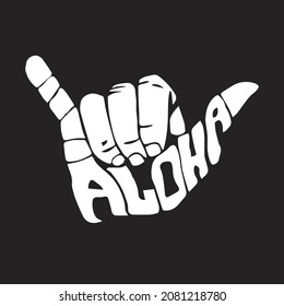 Hand Aloha Design Tshirt Icon