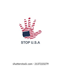 hand with american flag concept

