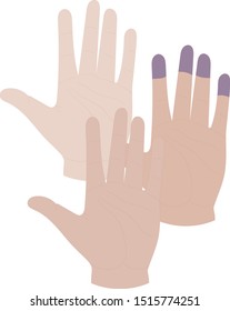 hand/ anatomical drawing / internal organs