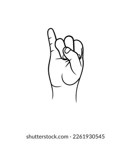 Hand Anatomy Little Finger line creative design, logo design concept illustration template idea