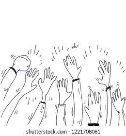 hand applause doodle cartoon