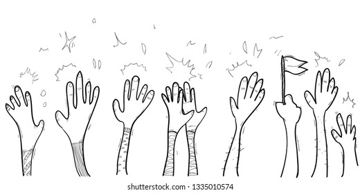 hand applause doodle sketch