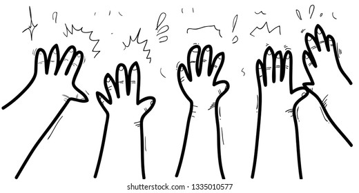 hand applause doodle sketch