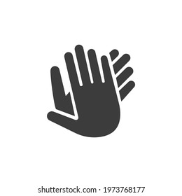 Hand Applause Icon Isolated on Black and White Vector Graphic