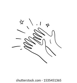 hand applause illustration with handdrawn doodle style