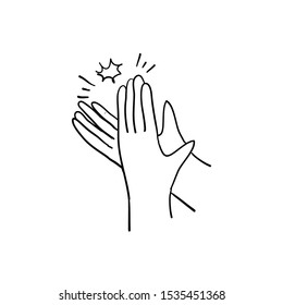 hand applause illustration with handdrawn doodle style