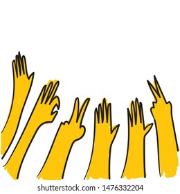 hand applause illustration vector handmade style