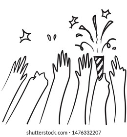 hand applause illustration vector handmade style