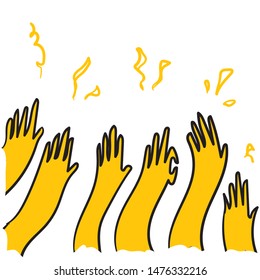 hand applause illustration vector handmade style