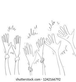 hand applause sketch doodle