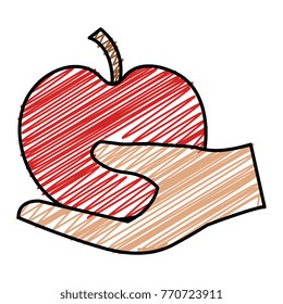 hand with apple fresh
