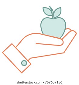 hand with apple icon