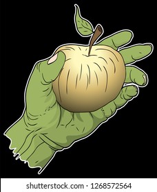 hand with apple vector