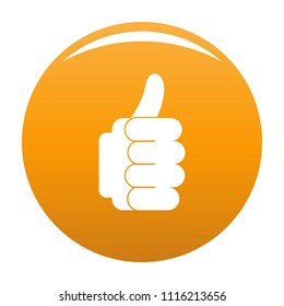 Hand approval icon. Simple illustration of hand approval vector icon for any design orange