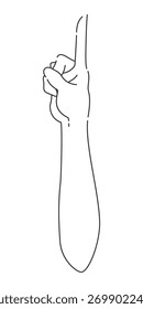 Mano, brazo, codo apuntando hacia arriba, lado de la palma