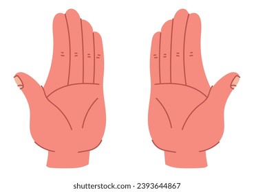 Hand arm finger palm gesture concept. Vector graphic design illustration 