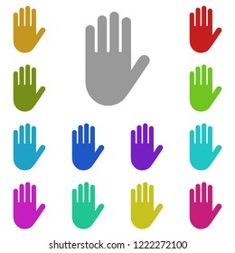 hand, arm, fist, mitt, paw, claw icon in multi color. Simple glyph vector for UI and UX, website or mobile application