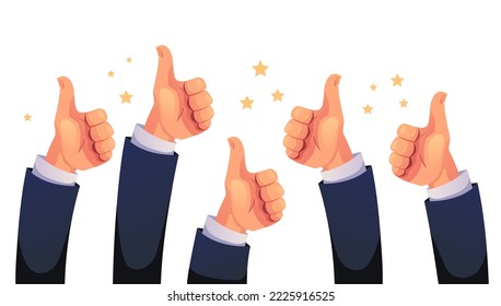 Hand arm like positive feedback review abstract concept. Vector graphic design illustration element