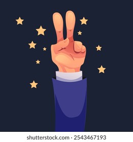 Hand arm like positive feedback review abstract concept. Vector graphic design illustration element	