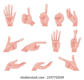 Hand arm pose gesture fingers pinch point concept set collection. Design graphic element vector illustration