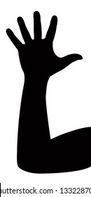 hand and arm silhouette, vector