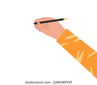 Hand arm white isolated on white background. Vector graphic design element illustration