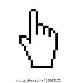 hand arrow cursor click point pointer  technology computer vector graphic isolated and flat illustration