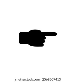 Hand Arrow, Finger Cursor Solid Flat Vector Icon Isolated on White Background.