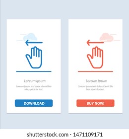 Hand, Arrow, Gestures, Left  Blue and Red Download and Buy Now web Widget Card Template. Vector Icon Template background