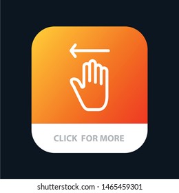 Hand, Arrow, Gestures, Left Mobile App Button. Android and IOS Line Version. Vector Icon Template background