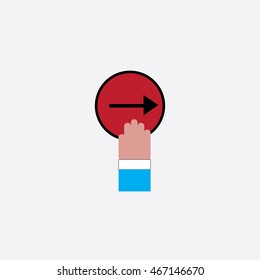 hand and arrow icon - vector illustrator