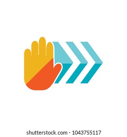 Hand Arrow Logo Icon Design