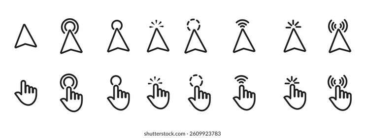 Hand and Arrow Pointer Icon . 