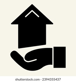 Hand with arrow up solid icon. Growth arrow in palm vector illustration isolated on white. Profit glyph style design, designed for web and app. Eps 10