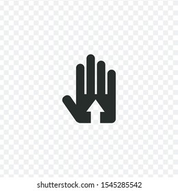 hand with arrow up. Stock Vector illustration isolated on white background.