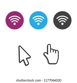 Hand arrow web cursor vector and Free wi-fi icons and wifi applications