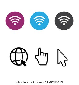Hand arrow web cursor vector and Free wi-fi icons and wifi applications