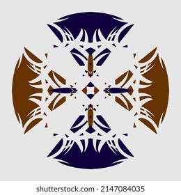 hand art beautiful mandala pattern vector, contour ceramic decoration, rare art, interesting, unique