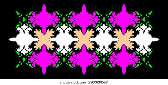 hand art colorful motifs for fabric decoration or others