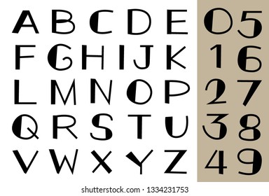 hand art font vector set 