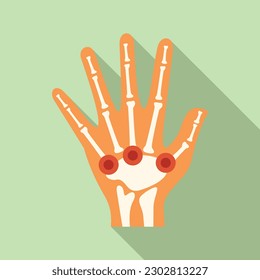 Hand arthritis icon flat vector. Medical disease. Body rheumatism