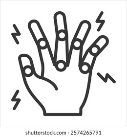 Hand Arthritis Icon Vector Illustration Outline