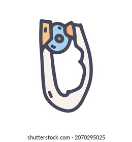 hand ascender color vector doodle simple icon