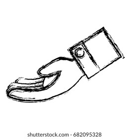 Hand asking isolated icon