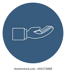 Hand asking isolated icon