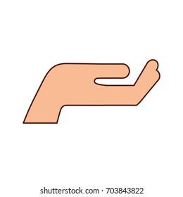 hand asking isolated icon