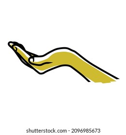 The hand is assembled in the form of a file or collect something in the palm of your hand. Vector, vector element.