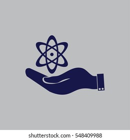 hand and atom