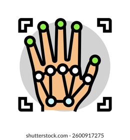 hand augmented reality color icon vector. hand augmented reality sign. isolated symbol illustration